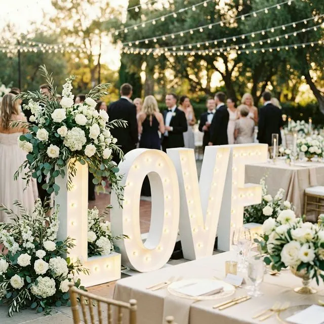 Wedding marquee letter display
